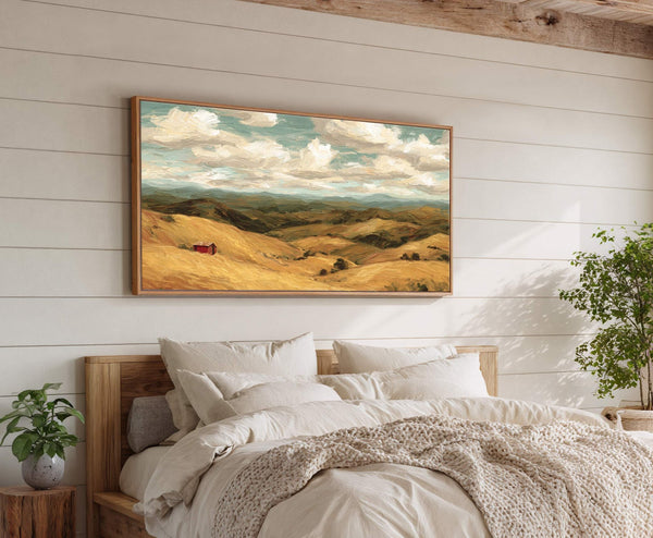 Canvas wall art in interior setting.