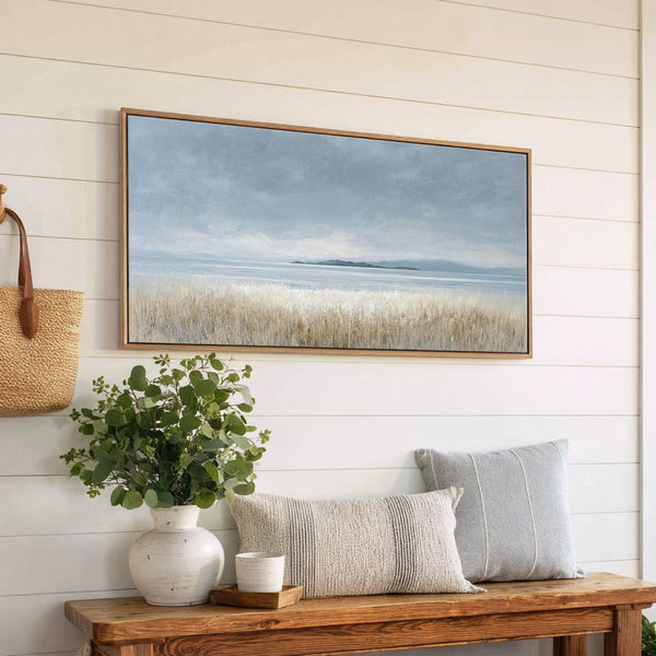 Canvas wall art in interior setting.