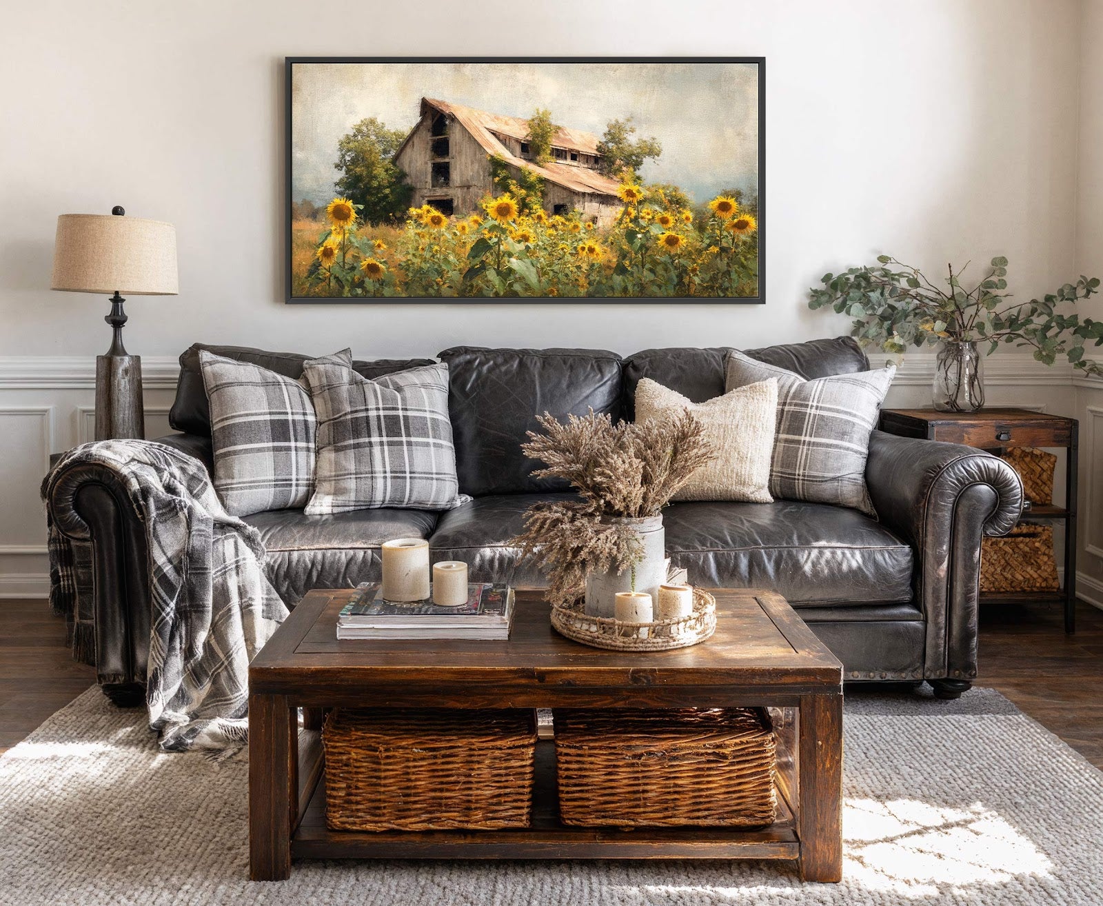 Canvas wall art in interior setting.