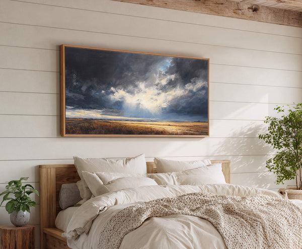 Canvas wall art in interior setting.
