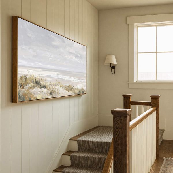 Canvas wall art in interior setting.