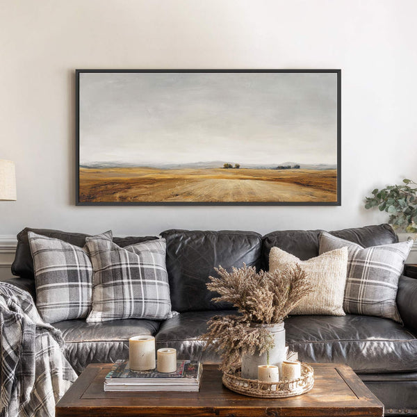 Canvas wall art in interior setting.