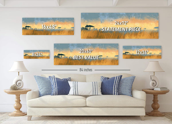 Canvas wall art in interior setting.