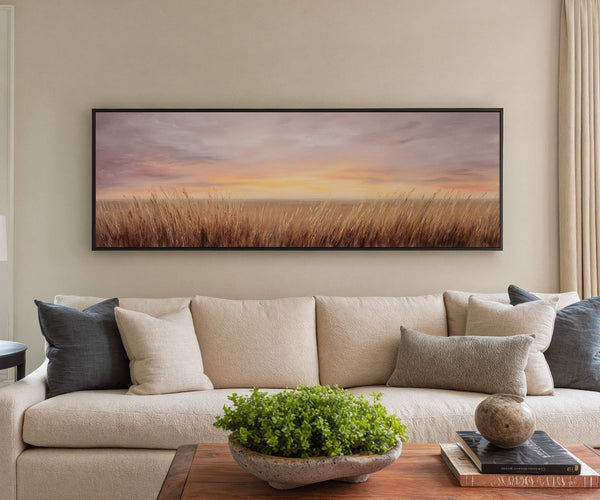 Canvas wall art in interior setting.