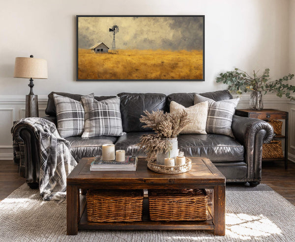 Canvas wall art in interior setting.