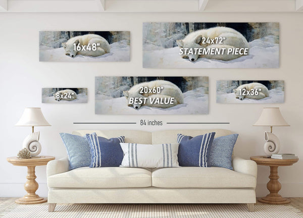 Canvas wall art in interior setting.