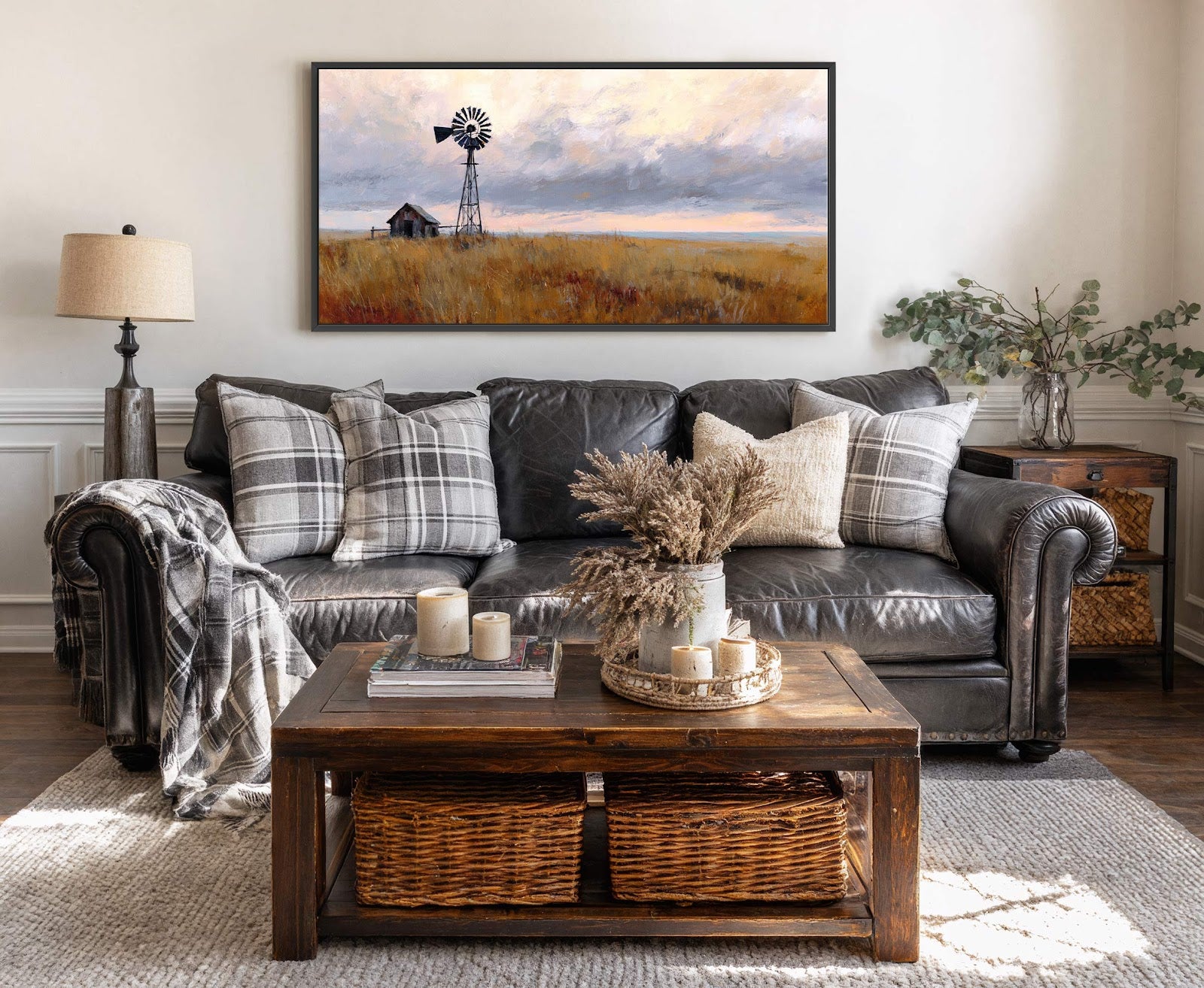 Canvas wall art in interior setting.