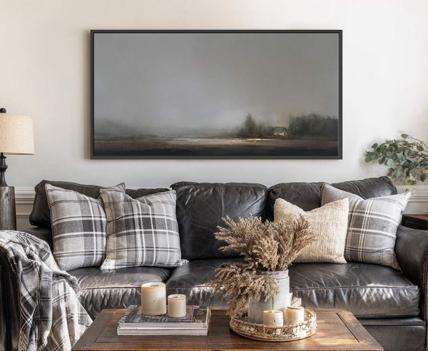 Canvas wall art in interior setting.