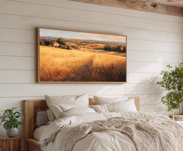 Canvas wall art in interior setting.