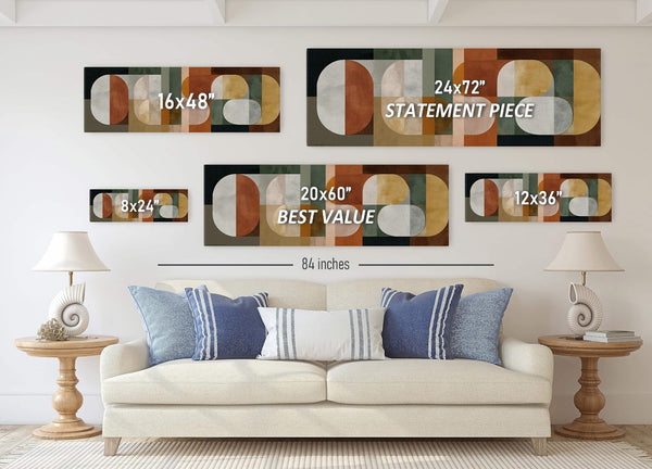 Canvas wall art in interior setting.