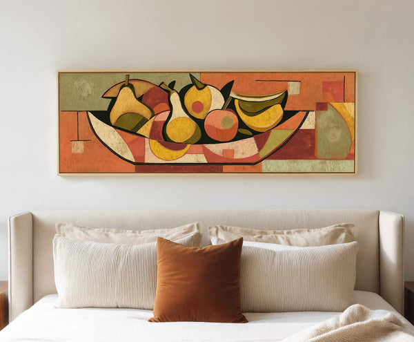 Canvas wall art in interior setting.