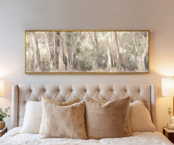 Canvas wall art in interior setting.