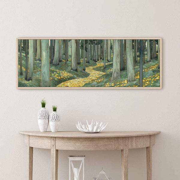 Canvas wall art in interior setting.