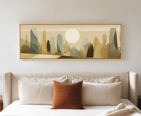 Canvas wall art in interior setting.