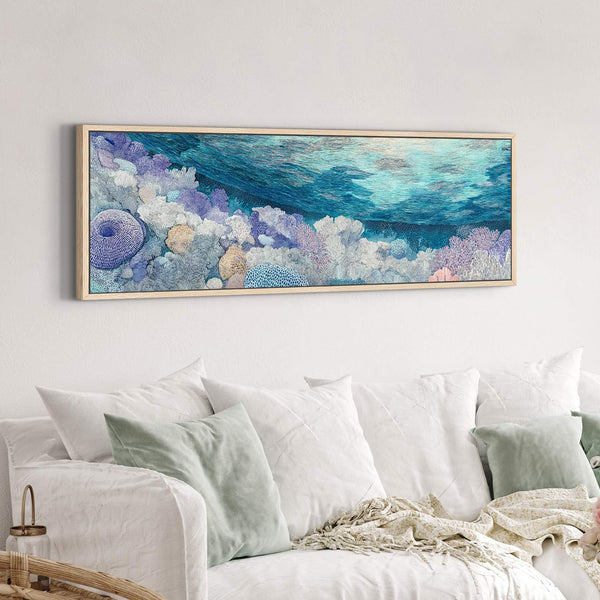 Canvas wall art in interior setting.