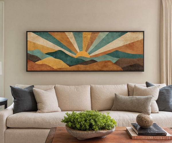 Canvas wall art in interior setting.
