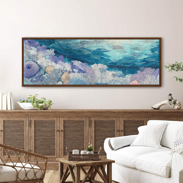 Canvas wall art in interior setting.