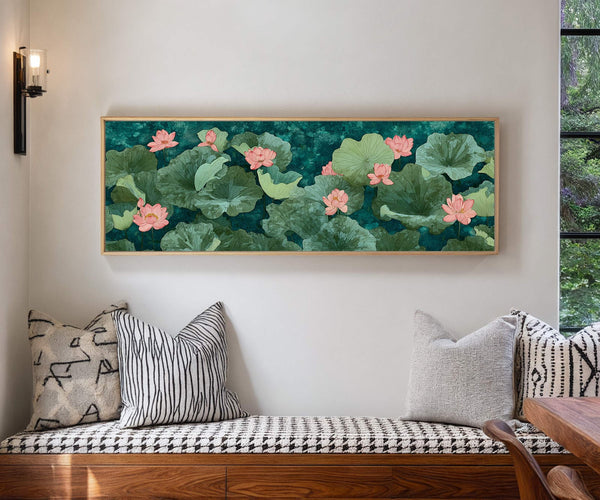 Canvas wall art in interior setting.