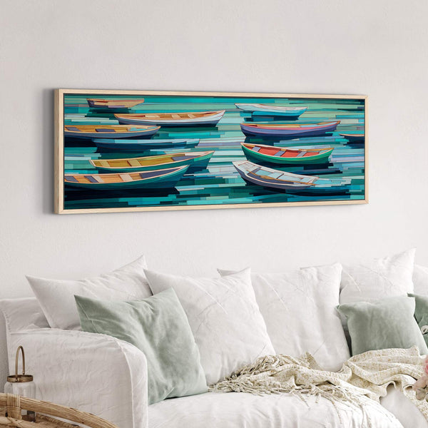 Canvas wall art in interior setting.