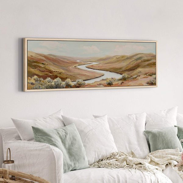 Canvas wall art in interior setting.