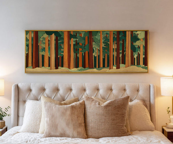 Canvas wall art in interior setting.