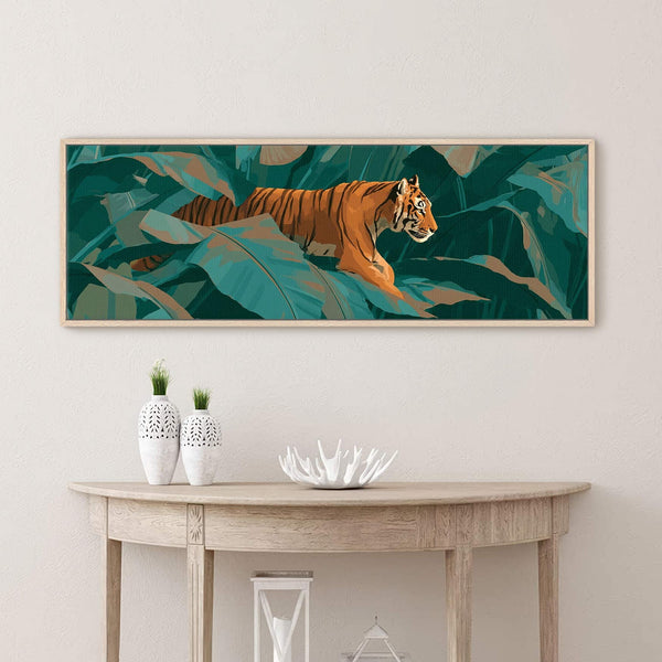 Canvas wall art in interior setting.