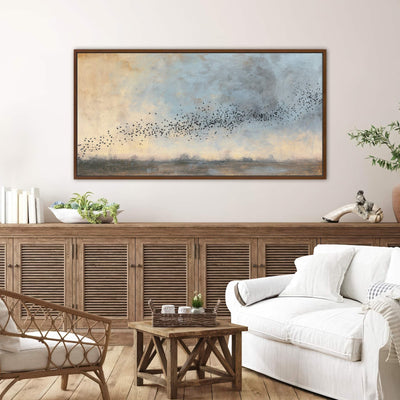 Birds Flock Landscape Canvas Print