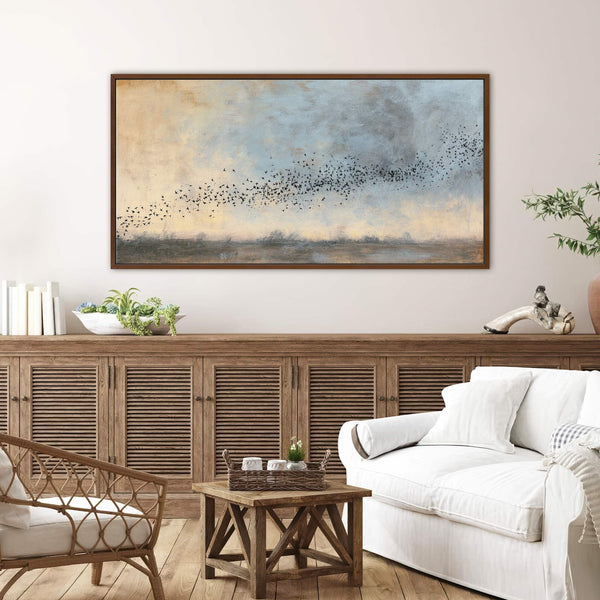 Canvas wall art in interior setting.