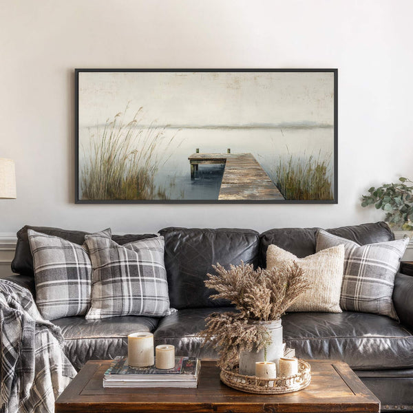 Canvas wall art in interior setting.