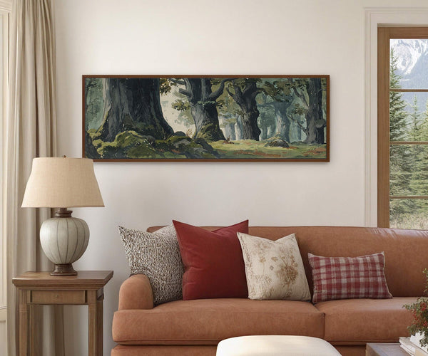 Canvas wall art in interior setting.