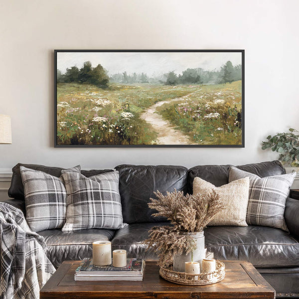 Canvas wall art in interior setting.
