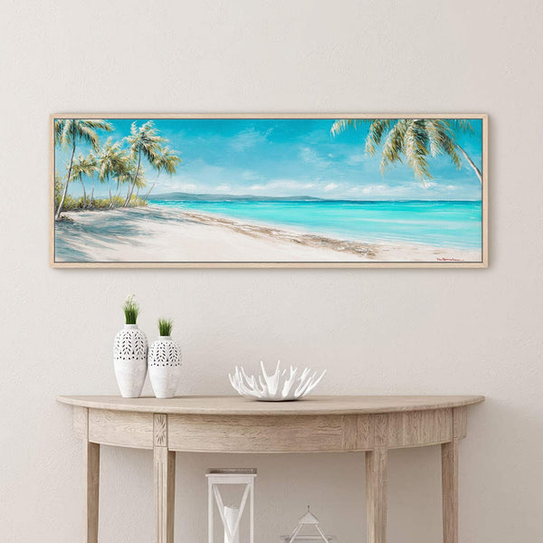 Canvas wall art in interior setting.
