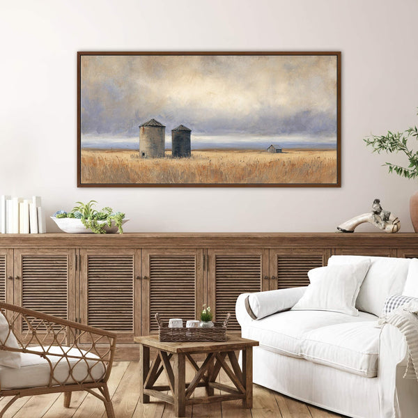 Canvas wall art in interior setting.