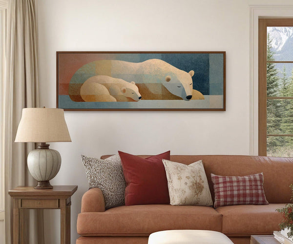 Canvas wall art in interior setting.