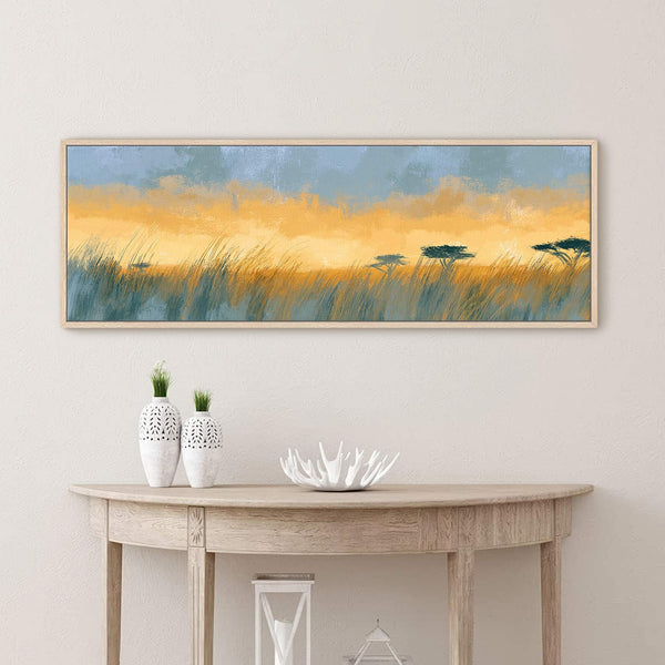 Canvas wall art in interior setting.