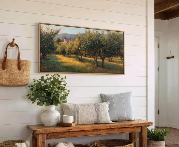 Canvas wall art in interior setting.