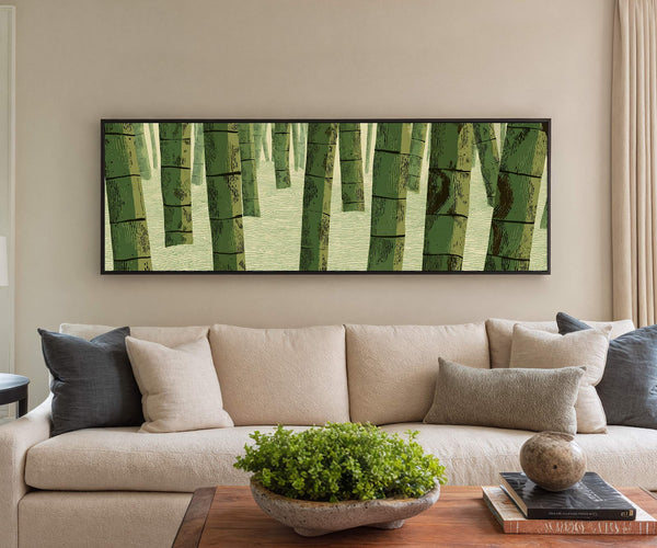 Canvas wall art in interior setting.
