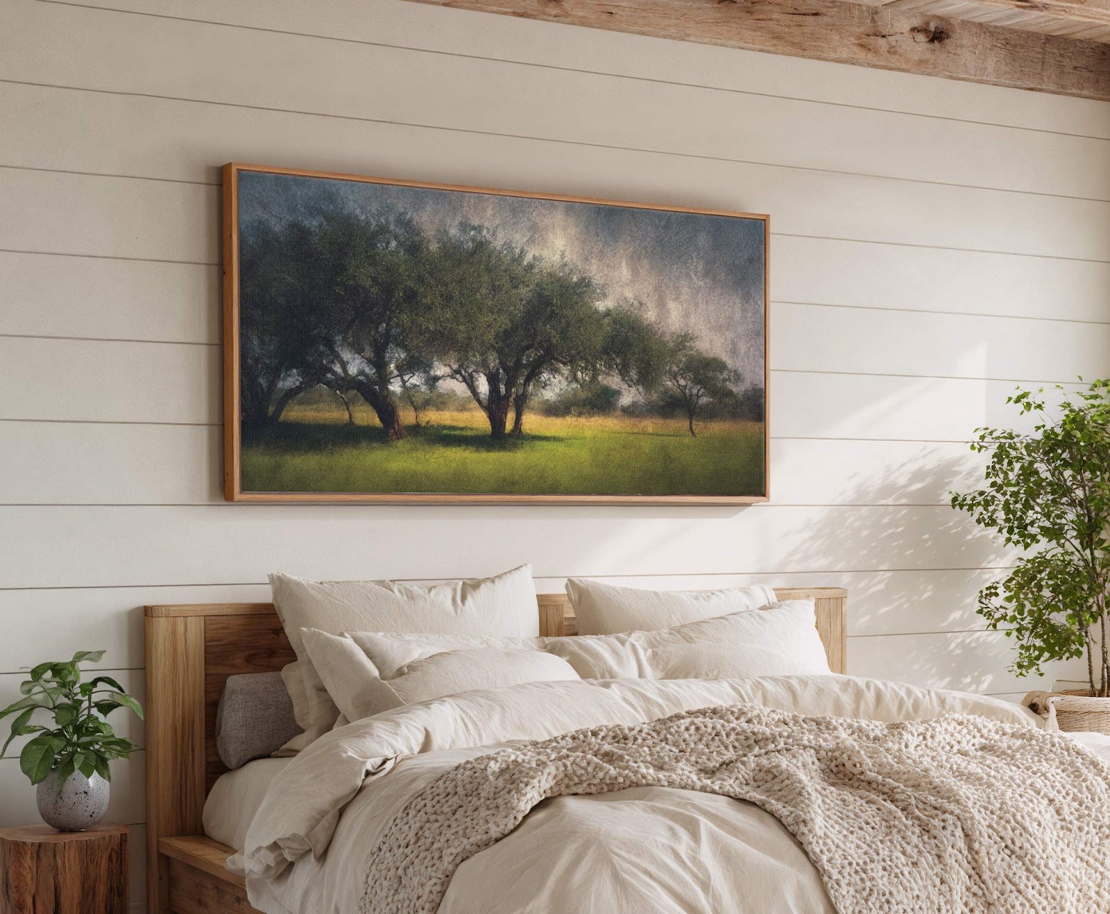 Canvas wall art in interior setting.