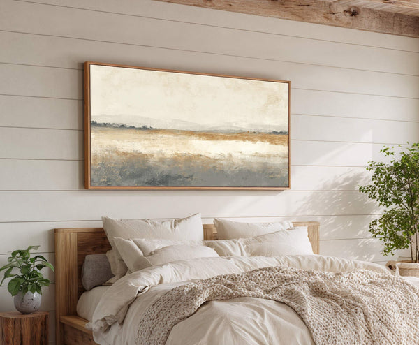 Canvas wall art in interior setting.