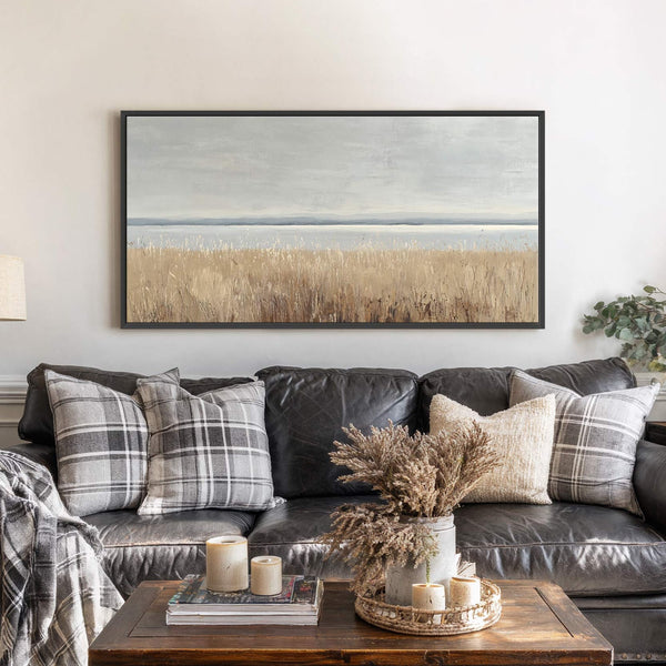 Canvas wall art in interior setting.
