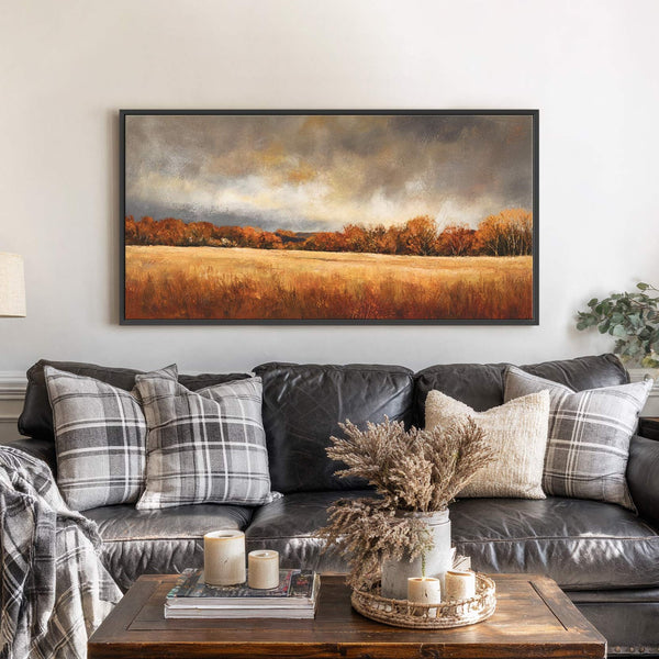 Canvas wall art in interior setting.