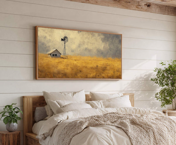 Canvas wall art in interior setting.