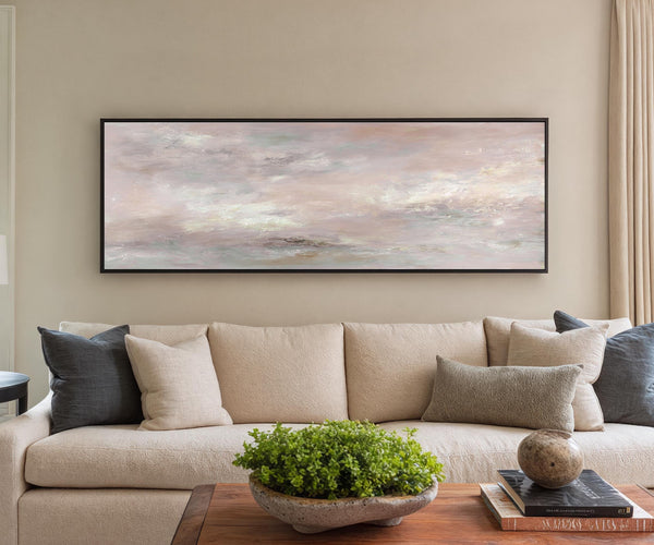 Canvas wall art in interior setting.