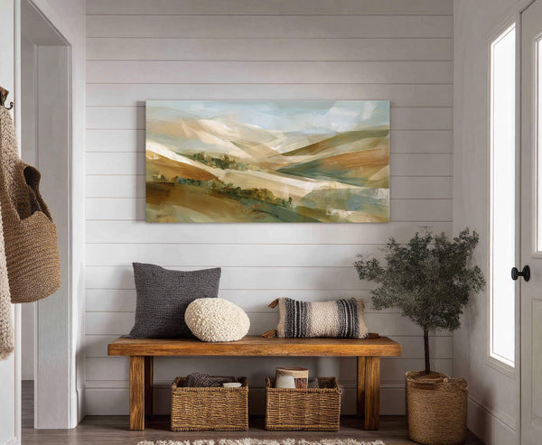 Canvas wall art in interior setting.