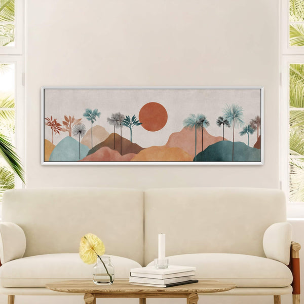 Canvas wall art in interior setting.