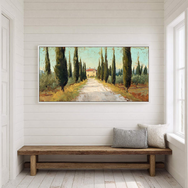 Canvas wall art in interior setting.