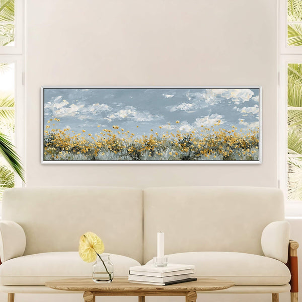 Canvas wall art in interior setting.