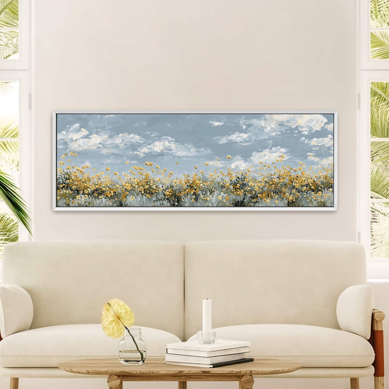 Canvas wall art in interior setting.
