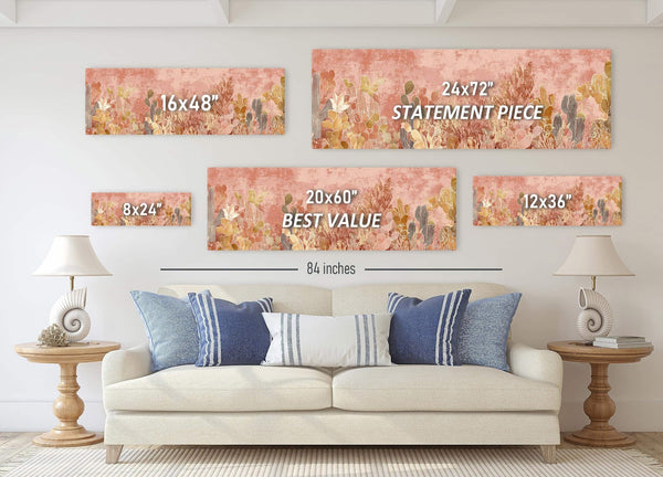 Canvas wall art in interior setting.