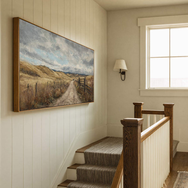 Canvas wall art in interior setting.